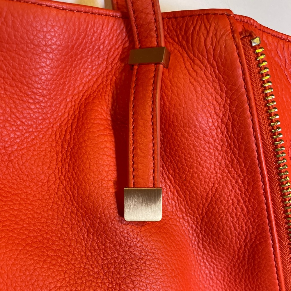 Joie Bright Red Leather Shoulder Tote - Picture 8 of 10